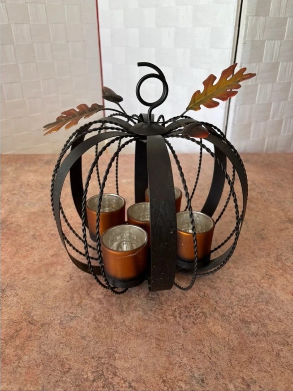 Cute pumpkin candle holder